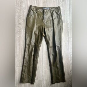 Gap Vintage Green Leather Bootcut Pants size 10 Y2K